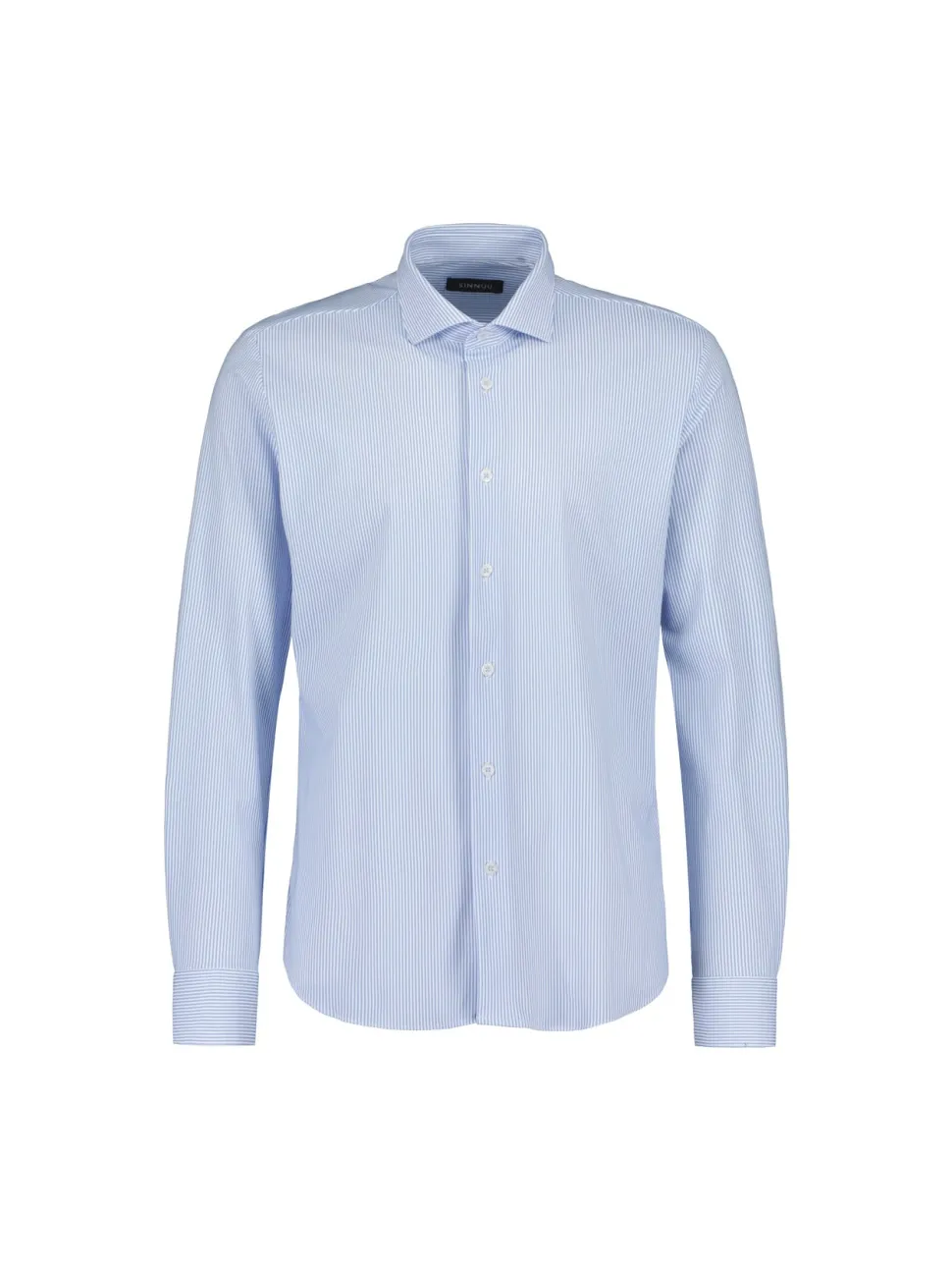 Sinnuu Miesten Kauluspaita TECHNICAL SHIRT STRIPE, MADE IN EUROPE Raidallinen Sininen