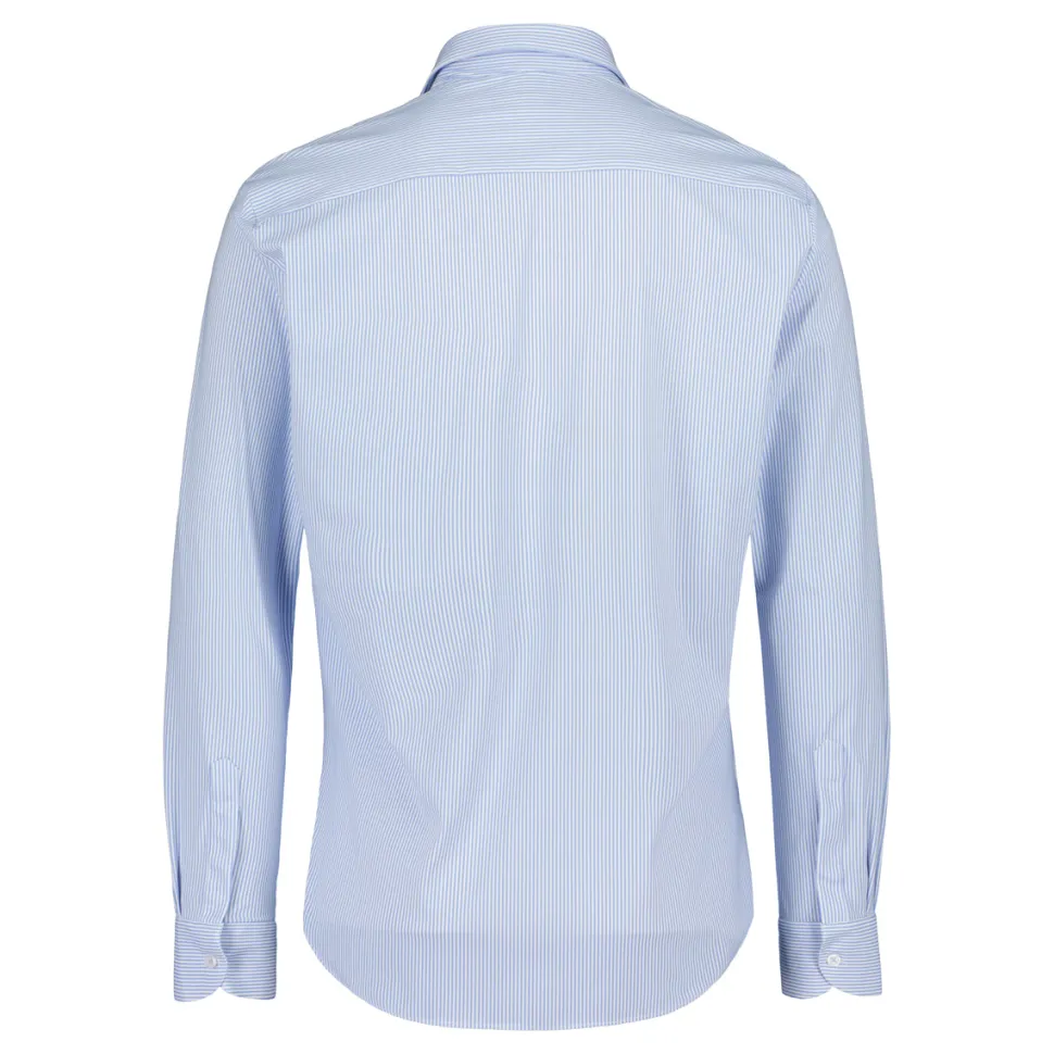 Sinnuu Miesten Kauluspaita TECHNICAL SHIRT STRIPE, MADE IN EUROPE Raidallinen Sininen