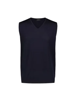 Sinnuu Miesten Neuleliivi Merino Vest V-Neck Tummansininen