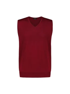 Sinnuu Miesten Neuleliivi Merino Vest V-Neck Viininpunainen