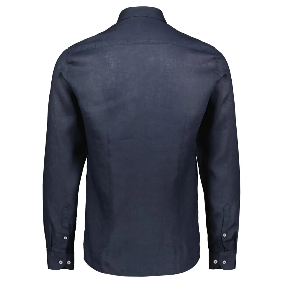 Sinnuu Miesten Pellavapaita Sinnuu 100% Linen Shirt Tummansininen