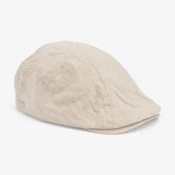 State of wow miesten flatcap, ALFRED SIXPENCE LINEN Luonnonvalkoinen