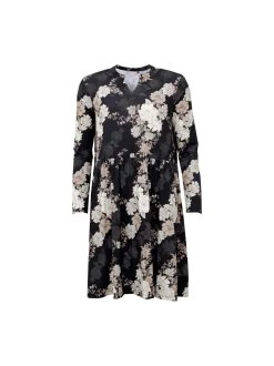 S.T.I naisten mekko GRETAN DRESS, musta kuosi