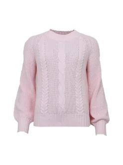 S.T.I naisten neulepusero, BETTE KNIT 60CM Vaaleanpunainen