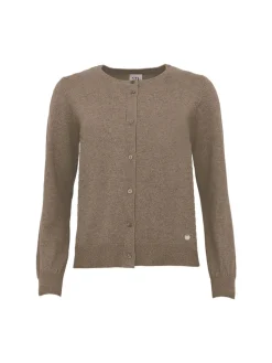 S.T.I naisten neuletakki, MANNA CARDIGAN 58CM Kaakaonruskea