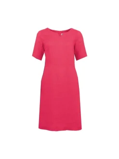 S.T.I naisten pellavamekko, CARENNE LINEN DRESS 100CM Punainen