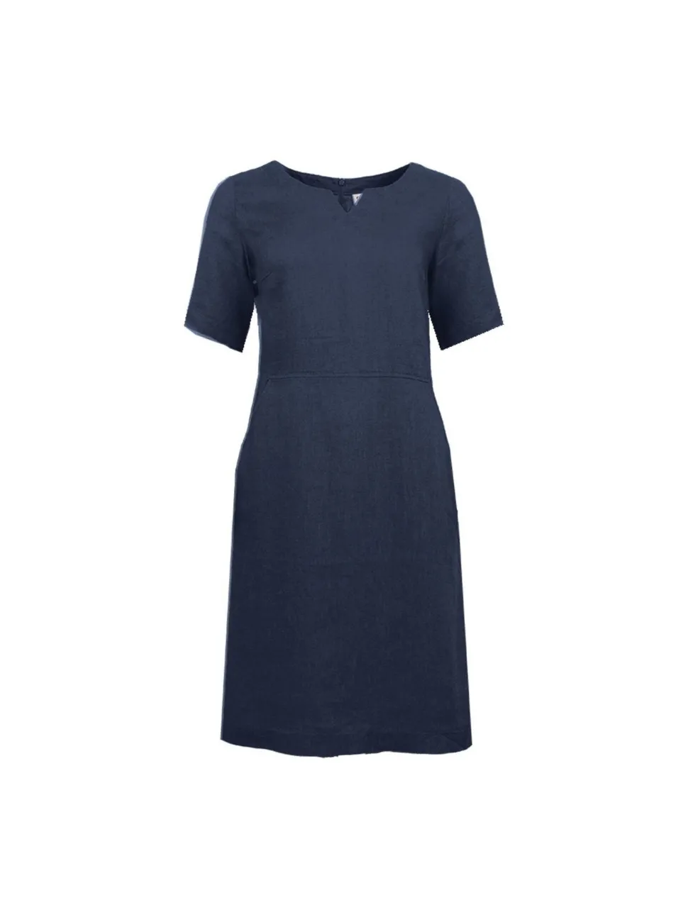 S.T.I naisten pellavamekko, CARENNE LINEN DRESS 100CM Tummansininen