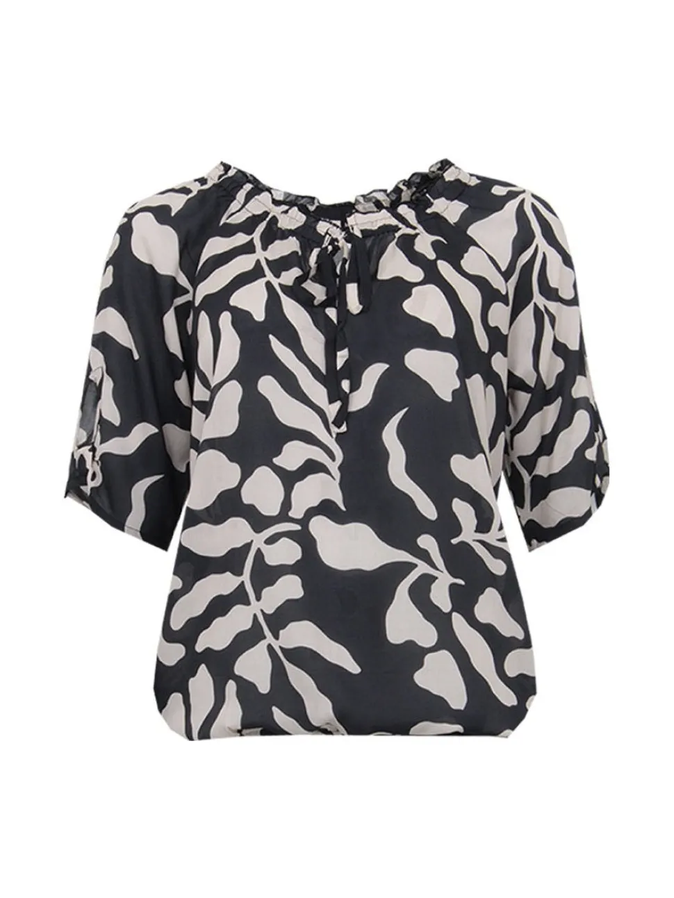 S.T.I naisten pusero, KADY BLOUSE 64CM Musta Kuosi