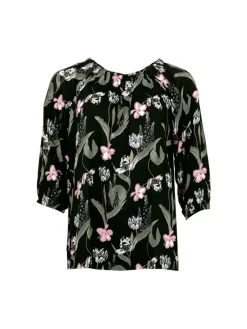 S.T.I naisten pusero, KALLIE BLOUSE Musta Kuosi