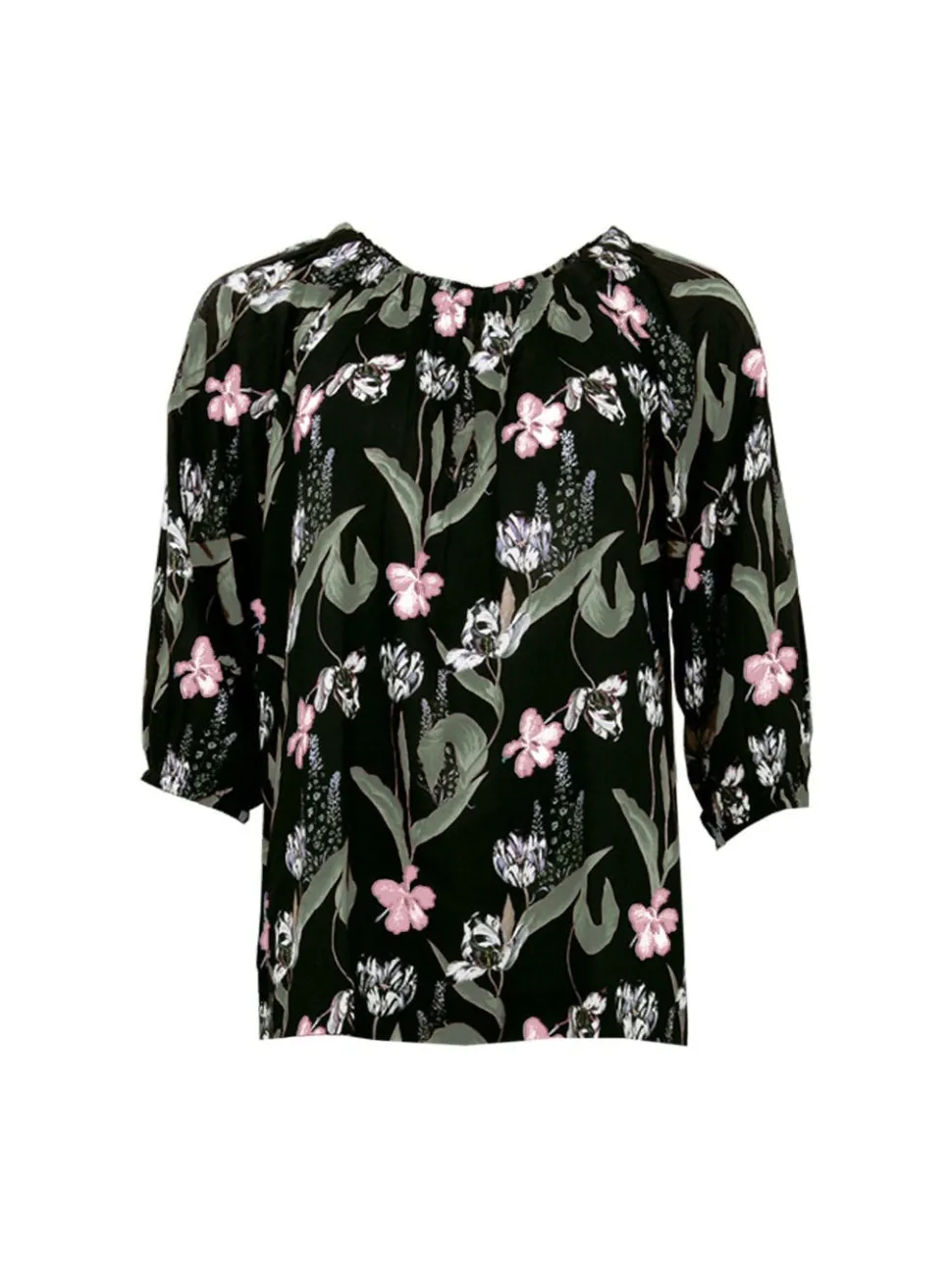 S.T.I naisten pusero, KALLIE BLOUSE Musta Kuosi