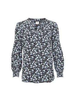 S.T.I naisten pusero, KENSY BLOUSE 72CM Sininen Kuosi