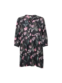 S.T.I naisten tunika, KASANDRA TUNIC 84 CM Musta Kuosi