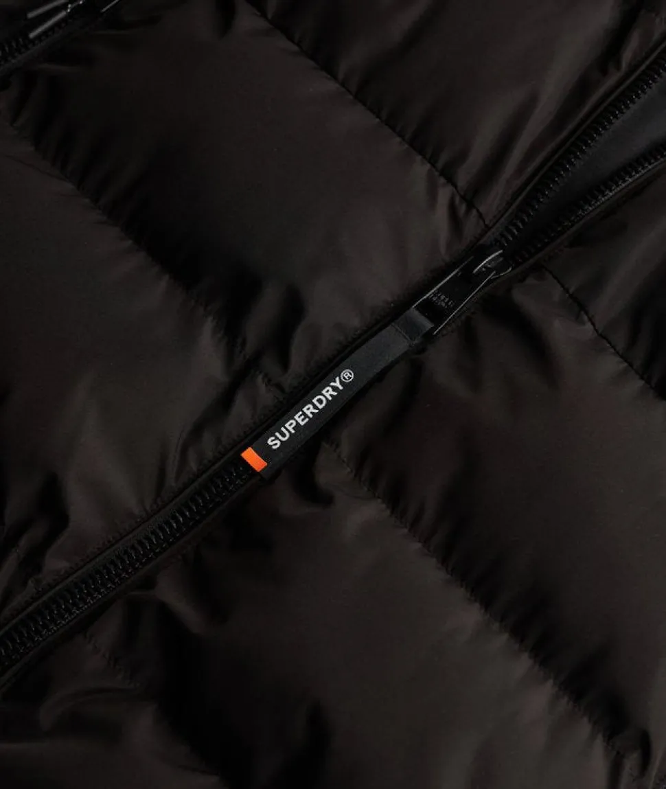 Superdry Miesten Talvitakki, Hooded Sports Puffer Jacket Musta
