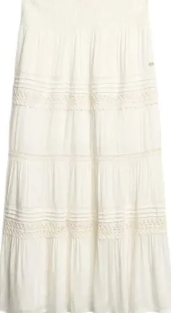 Superdry naisten hame, Ibiza Lace Mix Maxi Skirt Valkoinen