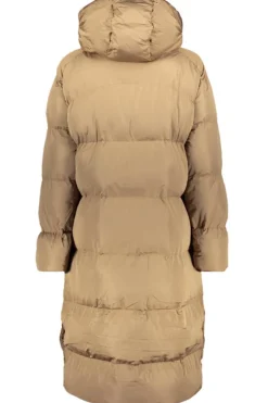 Superdry Naisten Talvitakki, Longline Hooded Puffer Jacket Vaalea Beige
