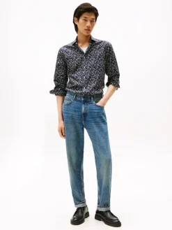 Tommy Hilfiger kauluspaita, CL - FLOWER PRINT SWS SHIRT Sininen Kuosi