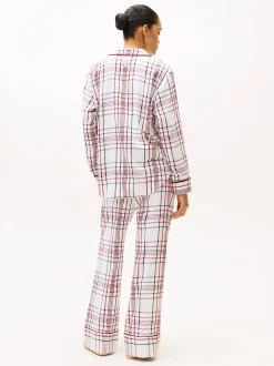 Tommy Hilfiger K-gift LS FLNL Shirt Set Slippers naisten pyjama, monivärinen kuosi