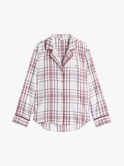 Tommy Hilfiger K-gift LS FLNL Shirt Set Slippers naisten pyjama, monivärinen kuosi