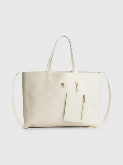 Tommy Hilfiger laukku, ICONIC TOMMY TOTE MONO Luonnonvalkoinen