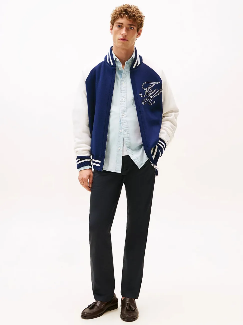 Tommy Hilfiger miesten chinot, DENTON PRINTED STRUCTURE CHINO Tummansininen