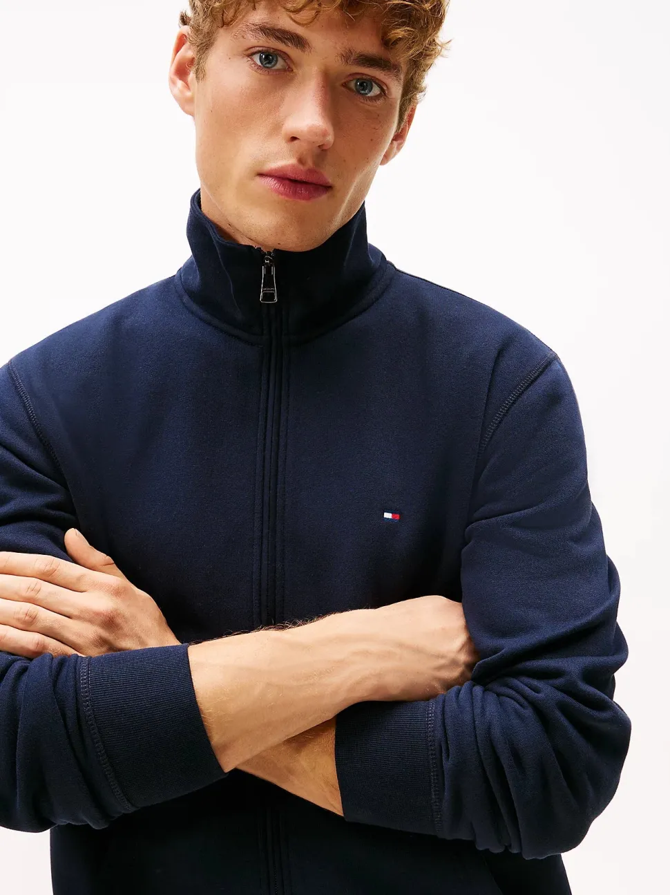 Tommy Hilfiger miesten college Essential Fleece Stand Collar, tummansininen
