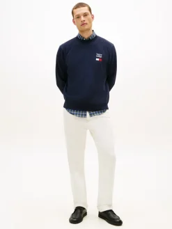 Tommy Hilfiger miesten collegepaita Tommy Ebro Flag Sweatshirt, tummansininen