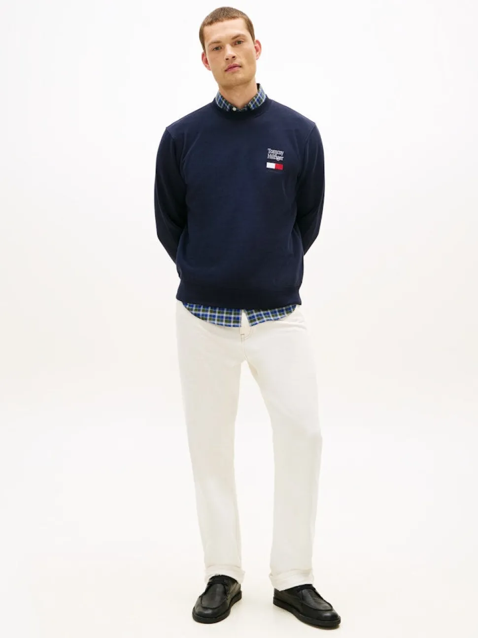 Tommy Hilfiger miesten collegepaita Tommy Ebro Flag Sweatshirt, tummansininen