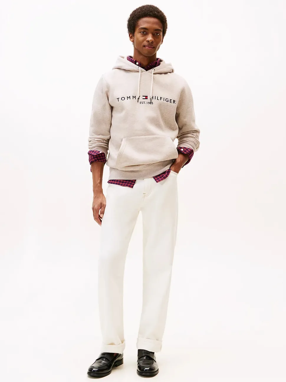 Tommy Hilfiger miesten huppari TOMMY LOGO HOODY, vaalea beige