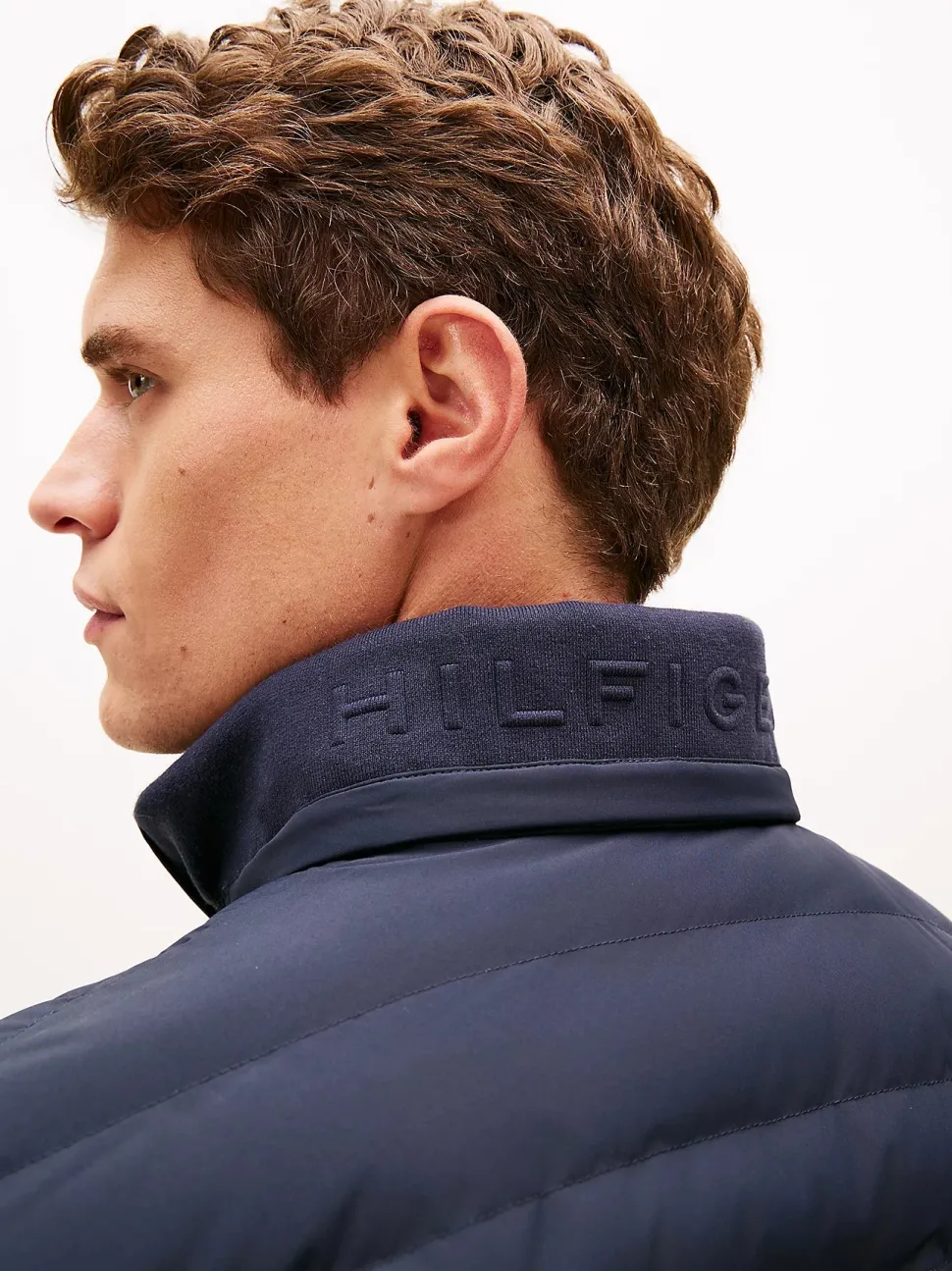 Tommy Hilfiger miesten hybriditakki Mix Media Hooded Zip, tummansininen