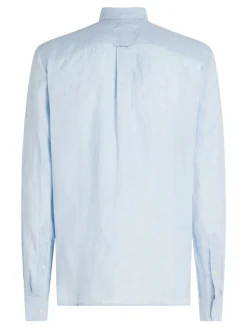 Tommy Hilfiger Miesten Kauluspaita, PIGMENT DYED LINEN SOLID Keskisininen