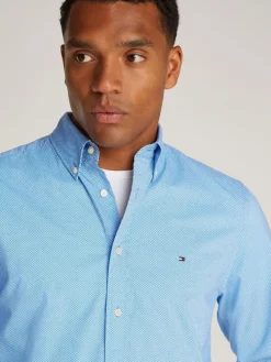 Tommy Hilfiger Miesten Kauluspaita, FLEX POPOLIN FAKE SOLID RF Keskisininen