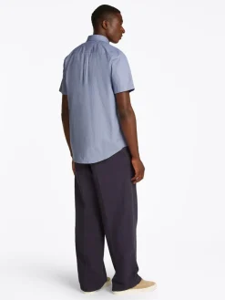 Tommy Hilfiger miesten kauluspaita, FLEX POPLIN HOUNDSTOOTH SHIRT Sininen Kuosi