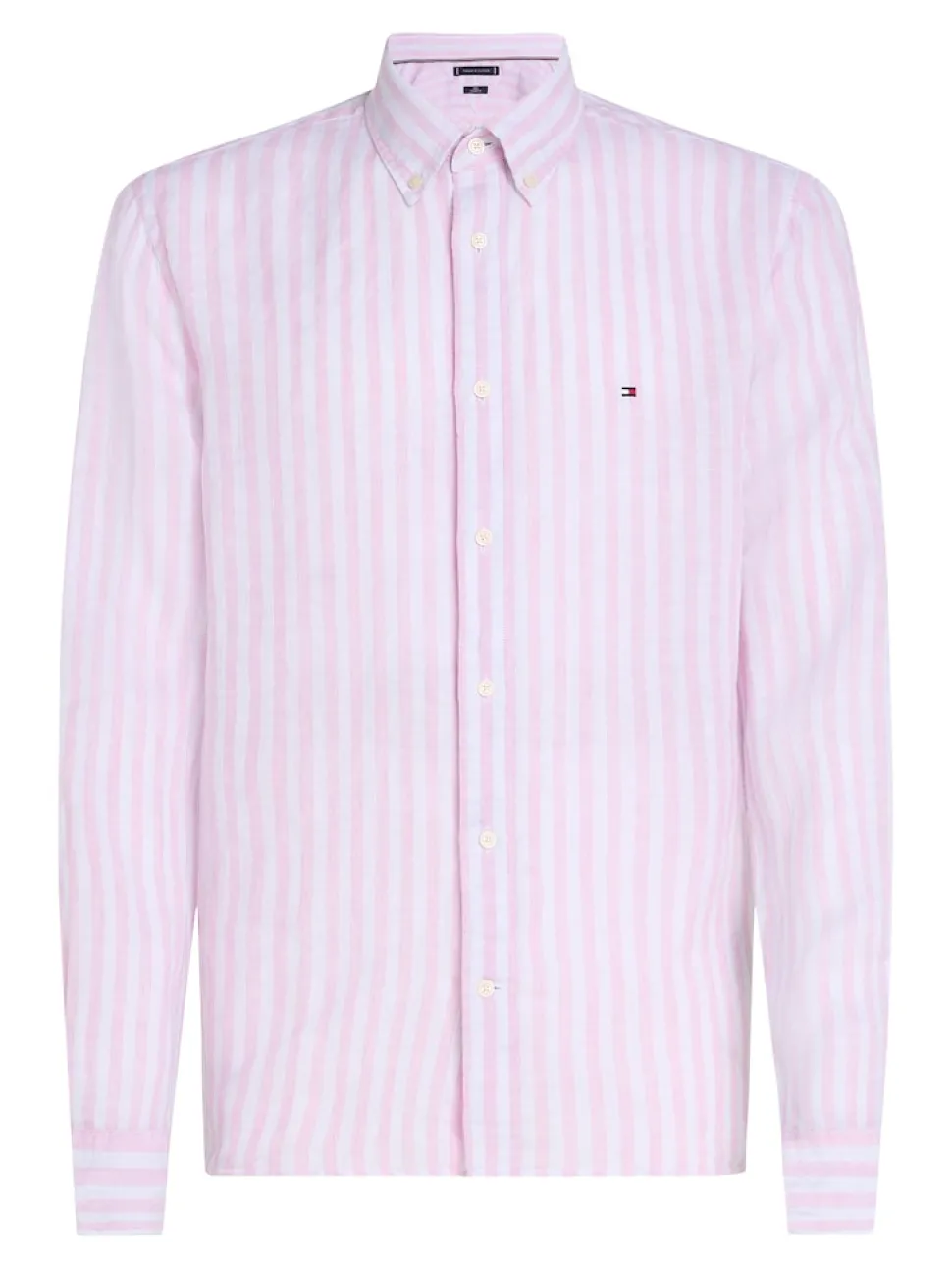 Tommy Hilfiger miesten kauluspaita, LINEN ESSENTIAL STRIPE Raidallinen Punainen