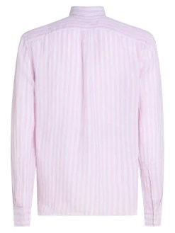 Tommy Hilfiger miesten kauluspaita, LINEN ESSENTIAL STRIPE Raidallinen Punainen