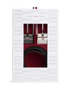 Tommy Hilfiger miesten kääntövyö lahjapaketissa, musta