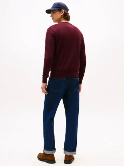 Tommy Hilfiger miesten neule, PIMA ORG CTN CASHMERE CREW NECK Viininpunainen
