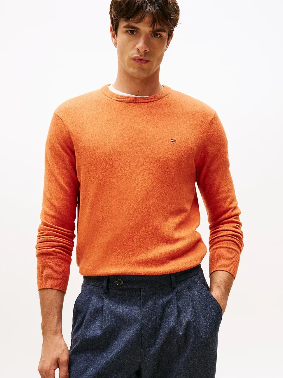 Tommy Hilfiger miesten neule, PIMA ORG CTN CASHMERE CREW NECK Oranssi