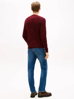 Tommy Hilfiger miesten neulepusero CLAMBSWOOL CREW NECK, viininpunainen