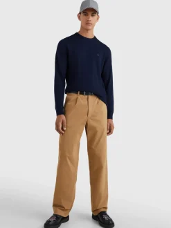Tommy Hilfiger Miesten Neulepusero, PIMA ORG CTN CASHMERE CREW Tummansininen