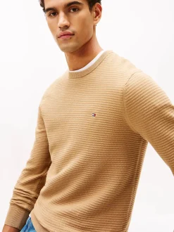 Tommy Hilfiger miesten neulepusero Seasonal Structure CNeck, beige