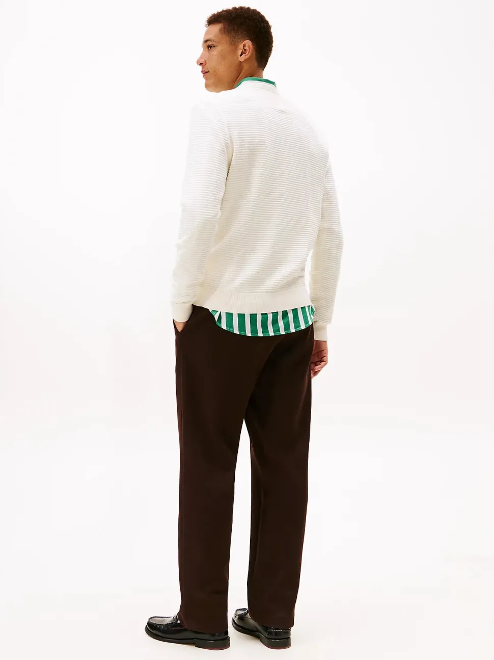 Tommy Hilfiger miesten neulepusero Seasonal Structure CNeck, luonnonvalkoinen
