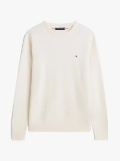 Tommy Hilfiger miesten neulepusero Seasonal Structure CNeck, luonnonvalkoinen