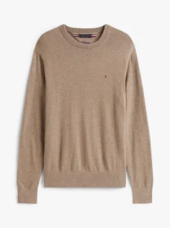Tommy Hilfiger miesten neulepusero PIMA ORG CTN CASHMERE CREW NECK, kaakaonruskea