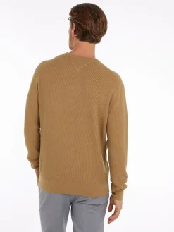 Tommy Hilfiger Miesten Neulepusero, STRUCTURE CREW NK Beige