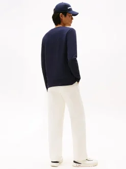 Tommy Hilfiger miesten paita, STRECH SLIM FIT LONG SLEEVE TEE Tummansininen