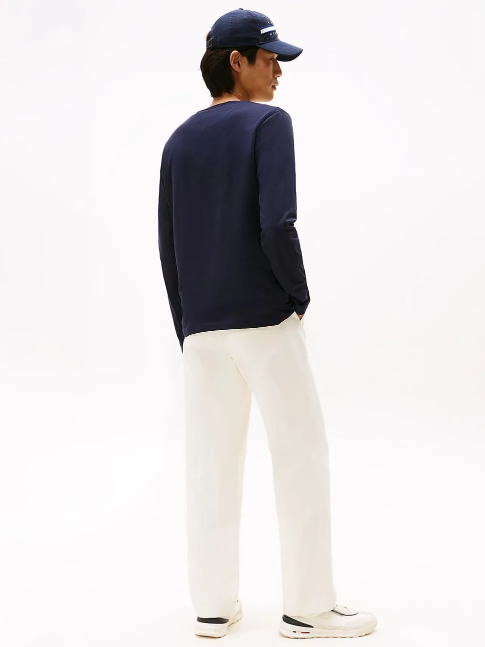 Tommy Hilfiger miesten paita, STRECH SLIM FIT LONG SLEEVE TEE Tummansininen