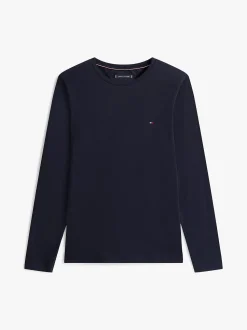 Tommy Hilfiger miesten paita, STRECH SLIM FIT LONG SLEEVE TEE Tummansininen
