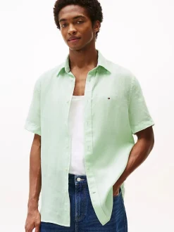 Tommy Hilfiger miesten paita, PIGMENT DYED LINEN RF SS Mintunvihreä
