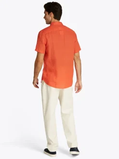 Tommy Hilfiger miesten paita, PIGMENT DYED LINEN RF SS Oranssi