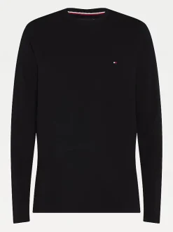 Tommy Hilfiger Miesten Pitkähihainen T-paita STRETCH SLIM FIT LONG SLEEVE TEE Musta
